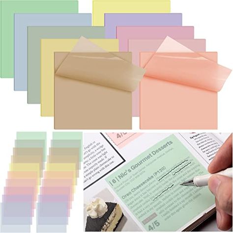 Clear Sticky Notes, Sticky Notes Book, School Shopping List, Transparent Sticky Notes, School Bag Essentials, Stick Notes, Memo Notepad, Bible Study Tools, Book Annotation