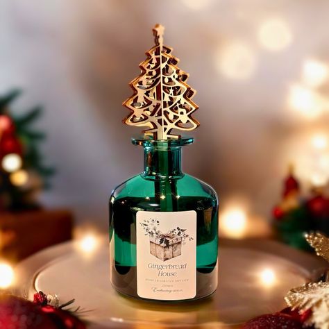 ✨ Add a touch of nostalgia to your holiday décor with our Emerald Green Apothecary Christmas Diffuser.🎄 Inspired by vintage chemist bottles, this exquisite home fragrance diffuser is designed to bring a sense of old-world charm to your home this Christmas. The elegantly carved wood diffuser sticks interlock to create a beautiful Christmas tree, enchanting the festive atmosphere with both style and fragrance. Transform your space with the perfect blend of tradition and sophistication this Ch... Green Apothecary, Extra Large Candles, Bridal Candles, Wood Diffuser, Christmas Fragrance, Christening Candle, Zodiac Candles, Diffuser Sticks, Tree Home