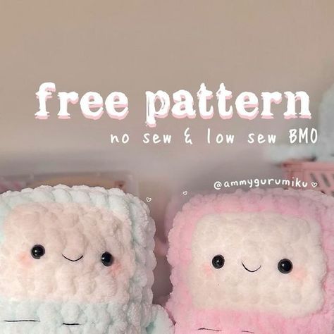 Bmo Crochet Pattern, Bmo Crochet Pattern Free, Bmo Crochet, Plush Crochet Pattern Free, Crochet Plushie Ideas, No Sew Crochet Patterns, No Sew Crochet Amigurumi, Crochet No Sew, No Sew Amigurumi