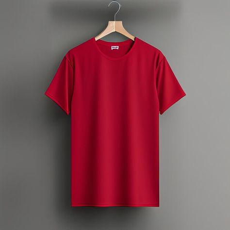 Red T Shirts, T Shirts Plain, T Shirt Plain, Plain Red, Cool Outfits For Men, Psd Icon, Red T, Plain Tshirt, Red Tshirt