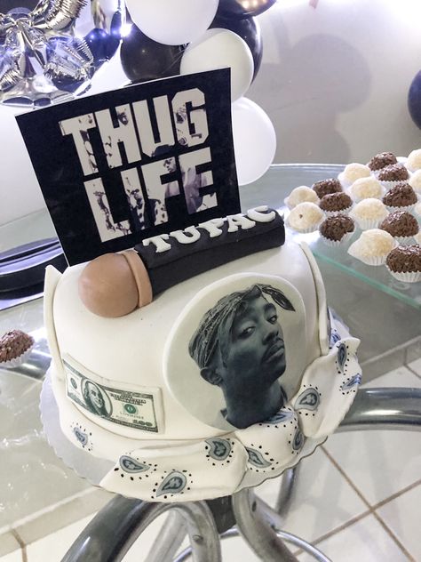 2pac Cake, Tupac Cake, Tupac Birthday, T.h.u.g L.i.f.e Tupac, 2nd Birthday Party Ideas, Hip Hop Birthday, Tupac Quotes, 2nd Birthday Party, Bts Jungkook And V