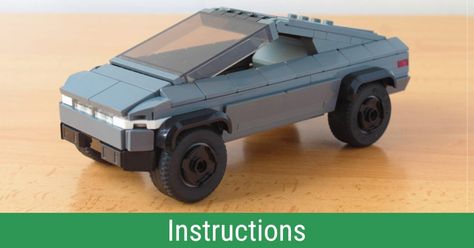 Build and own the Tesla Cybertruck right now [Instructions] Lego Furniture Instructions, Lego Car Ideas, Lego Cars Instructions, Lego Wheels, Diy Slingshot, Painted Skateboard, Easy Lego Creations, Lego Furniture, Lego Challenge