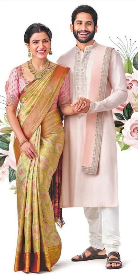 Indian Wedding Clothes For Men, Saree Hairstyles, Indian Wedding Poses, Designer Sarees Wedding, Marriage Dress, Couple Wedding Dress, Long Gown Design, Pattu Saree Blouse Designs, Traditional Blouse Designs