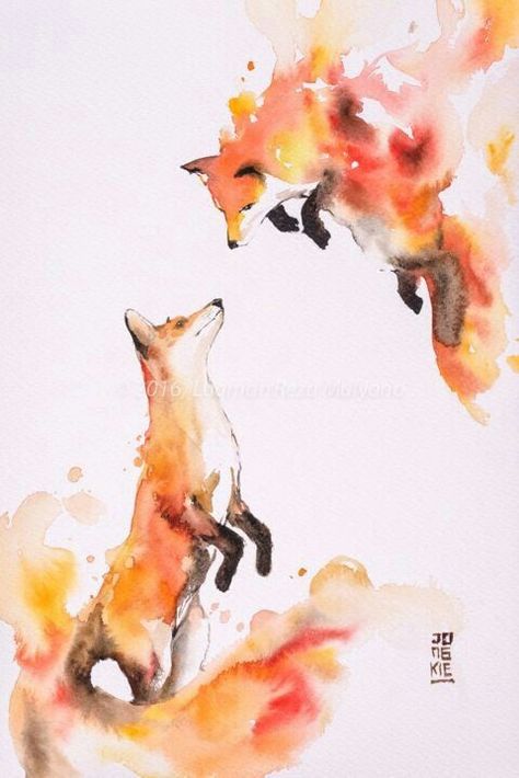 Výtvarné Reference, Desen Anime, Lukisan Cat Air, Fox Art, Watercolor Inspiration, 귀여운 동물, Animal Paintings, Cool Drawings, Animal Drawings