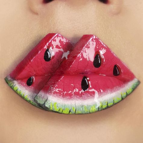 Makeup Art Simple, Food Makeup, Lip Art Makeup, Sweet Lips, Lipstick Art, Make Up Videos, Bridal Makeup Looks, Trendy Art, Lip Designs