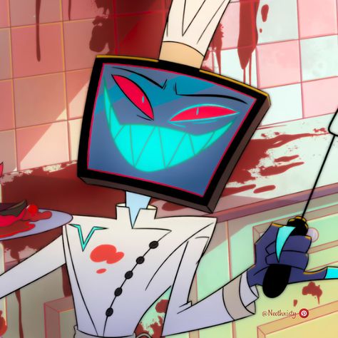 Vox Hazbin Hotel, Vox Hazbin, Laughing Jack, Bojack Horseman, Silly Cats Pictures, Samsung Tvs, Blue Screen, Vivziepop Hazbin Hotel, Fictional Crushes