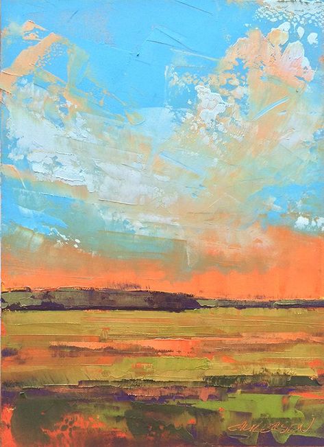 Featured Artwork: Mary Bentz Gilkerson Mary Gilkerson, Skyscape Art, Abstract Example, Colorful Scenery, Abstract Landscapes, Landscape Art Painting, Daily Painting, Artistic Inspiration, Ap Art