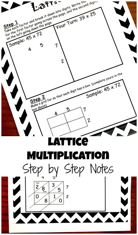 How to Teach Lattice Multiplication: Includes a Free Step by Step Printable Lattice Method, Lattice Multiplication, Reading Lesson Plans, Math Printables, Homeschool Math, 5th Grade Math, Math Curriculum, Elementary Science, Learning Math