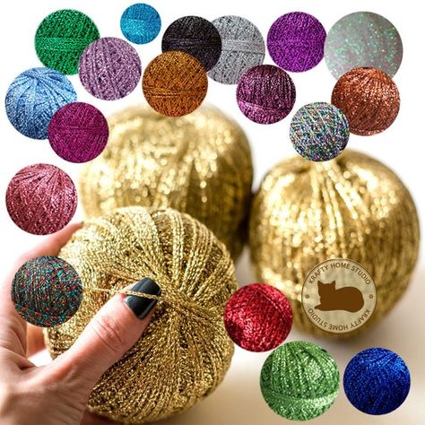 Glitter Yarn, Sparkle Yarn, Handmade Boutique, Metallic Yarn, Sport Weight Yarn, Current Styles, Crochet Hook Sizes, Crochet Knitting, Buy Handmade