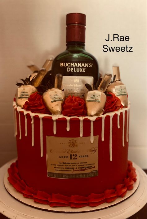 Buchanans Cake, Bottle Birthday Cake, 21st Birthday Cake For Guys, Turtle Birthday Cake, 21st Bday Cake, Whipped Cream Cakes, Bottle Decorations, Bottle Cake, Birthday Sheet Cakes