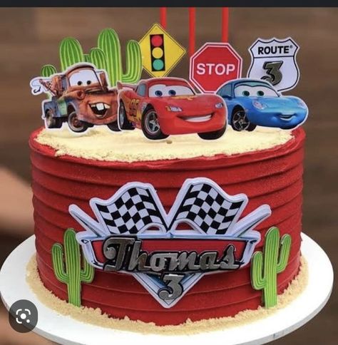 Lighting Mcqueen Cake, Car Cakes For Boys, Cars Cake Design, Disney Cars Cake, Lightning Mcqueen Cake, Cars Theme Cake, Cake Designs For Boy, Mcqueen Cake, Bike Cakes