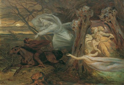 Moritz von Schwind ~ von Goethe's "Der Erlkonig" (The Erl King) Moritz Von Schwind, Art Romantique, Elf King, Romantic Artwork, Caspar David Friedrich, Art Classique, In The Woods, Art Supplies Drawing, Art Sets