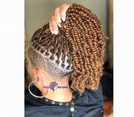 Twist With Shaved Sides And Back, Braids For Black Women With Shaved Sides, Braided Tapered Hairstyles, Braids On Tapered Hair Shaved Sides, Braids With Short Sides, Braid Styles With Shaved Sides, Braids With Sides Shaved, Hairstyles For Shaved Sides, Braids With Shaved Sides And Back