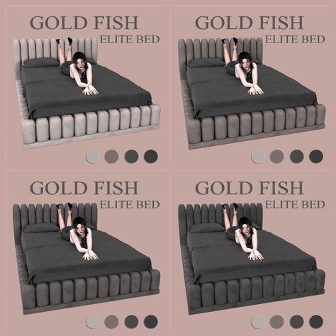 GoldFish Elite Bed - The Sims 4 Build / Buy - CurseForge Sims 4 Air Mattress Cc, Sims 4 Headboard, Sims 4 Cc Hammock, Sims 4 Cc Round Bed, Sims 4 King Bed, Sims 4 Cc Beds Bedroom Sets, Sims 4 Curseforge, Sims Beds, Beds Sims 4 Cc