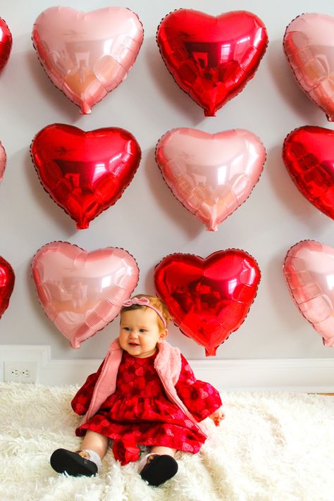 Valentines Baby Girl Shoot, Valentines First Birthday Photo Shoot, 6 Months Baby Photoshoot Ideas Valentines, Valentines Day Baby Photoshoot At Home, 7 Month Valentine Photos, Valentines Day Infant Photos, 10 Month Old Valentines Day Pictures, Valentine’s Day Monthly Baby Photo, Diy Valentine’s Day Photo Shoot Baby