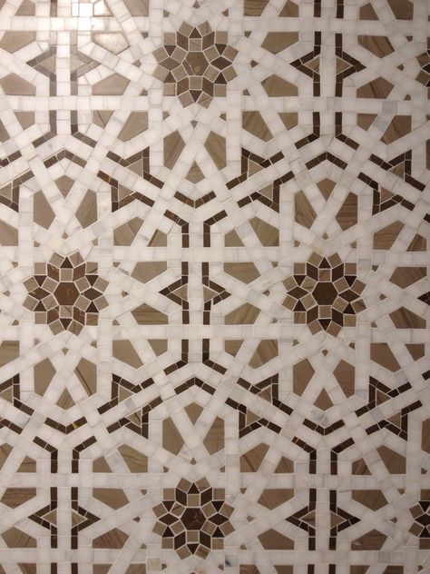 Play with Patterns and Prints. @Walker Hamilton Hamilton Hamilton Hamilton Hamilton Zanger's Granada tile. Marocan Tiles, Walker Zanger Tile, Islamic Tiles, Walker Zanger, Tiles Pattern, Moroccan Art, Islamic Patterns, Arabic Pattern, Desain Lanskap