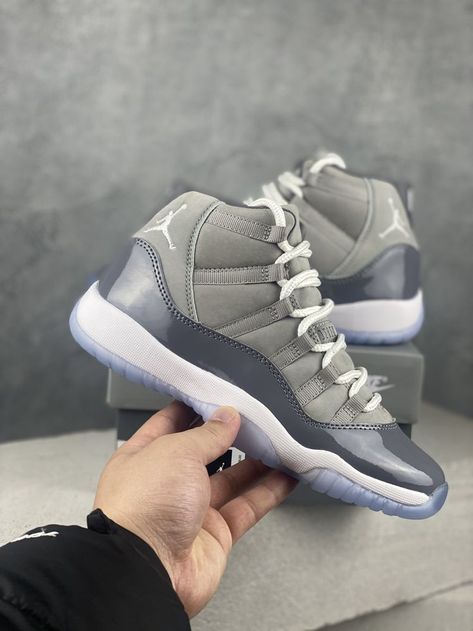 Air Jordan 11 Cool Grey Air Jordan 11 Cool Grey, Jordan 11 Cool Grey, Jordan 11s, Pretty Sneakers, Grey Jordans, Jordan Basketball Shoes, Nike Shoes Girls, Jordan Shoes Retro, Sport Shoes Men