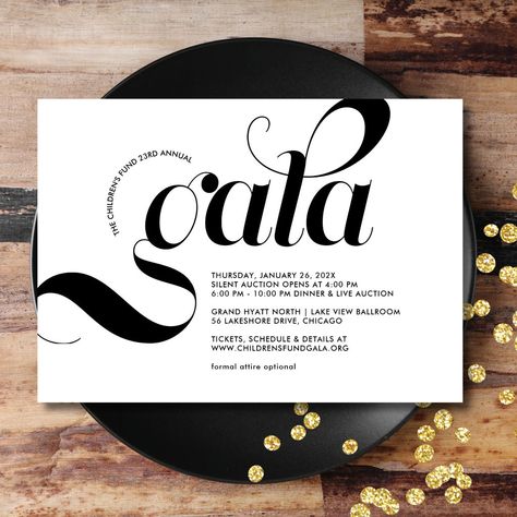 A striking corporate gala event invitation features modern minimalist layout with a unique gala headline. Room for all of your details and easy-to-use template. Choose a digital download or professionally printed and shipped right to you. Invitation Card Graphic Design, Corporate Invite Design, Gala Invitation Design Nonprofit, Gala Graphic Design, Corporate Event Invitation Design, Event Invite Design, Gala Invitation Design, Fashion Week Invitation, Corporate Event Invitation