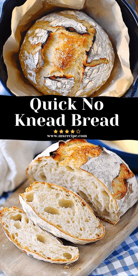 Looking for a quick and easy way to make fresh bread? This Dutch Oven No Knead Bread recipe is your answer—minimal effort, maximum flavor! Bread Recipes No Dutch Oven, Dutch Oven No Knead Bread, No Knead Crusty Bread, Make Fresh Bread, Dutch Oven Bread Recipe, Artesian Bread, Dutch Oven Uses, Easy Oven Recipes, No Knead Bread Recipe