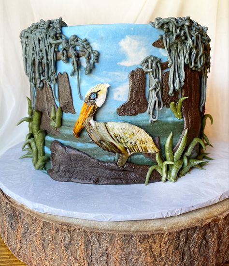 Bayou Cake, Swamp Cake, Two Da Bayou Birthday, Louisiana Swamp, Louisiana Bayou, Birthday Food, 40th Birthday Parties, 9th Birthday, Bridal Shower Theme