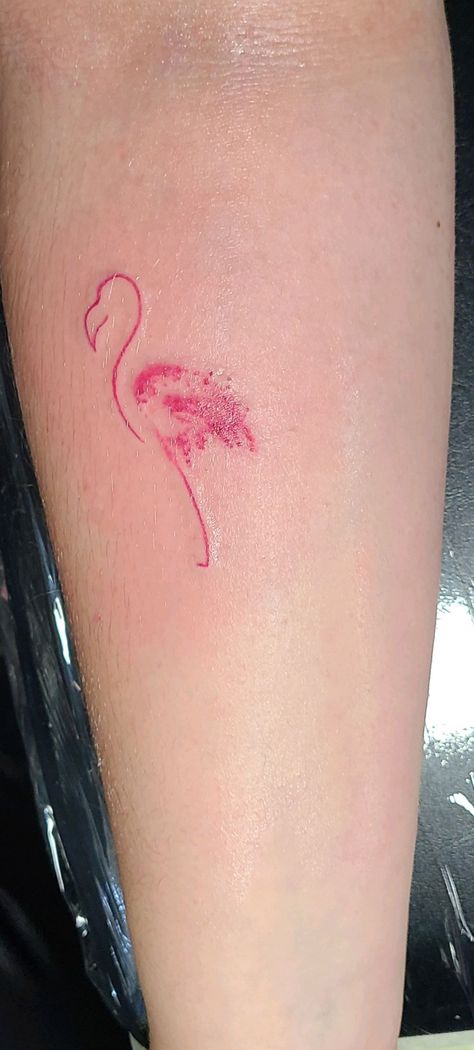 Flamingo Tattoo Watercolor, Funny Flamingo Tattoo, Flamingo Family Tattoo, Neon Flamingo Tattoo, Flamingo Mom Tattoo, Flamingo Tattoo Meaning, Small Flamingo Tattoo, Simple Flamingo Tattoo, Flamingo Tattoos For Women