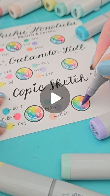 Mona Tóth | Cardmaking & Photography on Instagram: "✨️Save this bubble coloring tutorial for your next cardmaking project! 🎨  In the tutorial, you can see @ohuhuart Ohuhu Honolulu markers, Crelando markers from @lidlsk , and Copic Sketch markers in action.   For the highlights, I used @sakura_europe Sakura Gelly Roll 10 White Pigment Ink.   The adorable images were stamped from the Scripty Bubble Sentiments by @lawnfawn with Jet Black ink on a piece of Neenah Solar White cardstock.   ❤️ Did you enjoy this ASMR coloring tutorial?  So, what should I color next?  Let me know in your comment! 😍  #asmrsounds #copics #ohuhumarkers #cardmaking #crelando #coloringtutorial #rainbowlover #stamping" Ohuhu Copic Conversion Chart, Ohuhu Tutorial, Alcohol Marker Tutorial, Bubble Coloring, Ohuhu Markers Art, Copic Markers Tutorial, Ohuhu Markers, Copic Sketch Markers, Copic Sketch