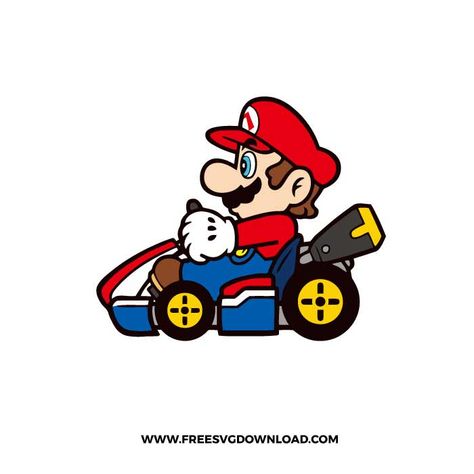 Mario Cart Art, Mario Kart Karts, Mario Kart Illustration, Mario Party Tattoo, Mario Kart Drawing, Mario Kart Art, Mario Illustration, Super Mario Free, Mario Icons