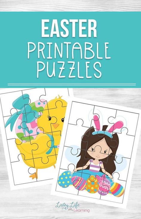 Great your own DIY Easter basket with these adorable Easter printable puzzles. They're a great learning activity and non-candy option for your Easter basket. #Easter #puzzles #kidslearning #kidsactivities #homeschool Puzzle Piece Template, Diy Easter Basket, Easter Puzzles, Printable Crossword Puzzles, Easter Worksheets, Easter Bunny Colouring, Diy Puzzle, Make Your Own Puzzle, Kids Printables