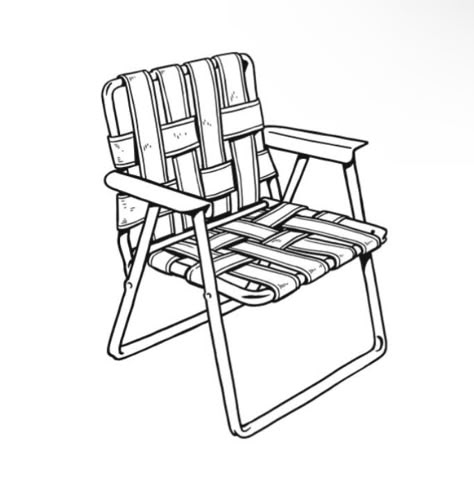 Chairs Illustration, Chair Illustration, Chair Drawing, Lawn Chair, Tattoo Inspirations, Visual Board, Lawn Chairs, Cartoon Character Design, Tattoo Flash