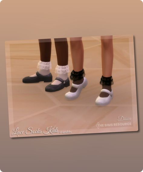 Sims 4 Clothing CC: Lace Socks Kids By Dissia Sims 4 Socks Cc, Sims 4 Socks, Cameo Dress, Mod Jacket, Sims 4 Cc Download, Bella Dress, Best Sims, Summer Sweaters, Lace Socks