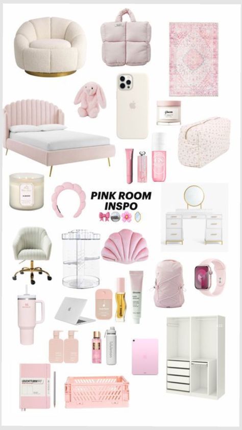 Cute Bedroom Ideas For Small Rooms, Baddie Room, Shared Girls Room, Classy Rooms, Pink Girl Room, Room Vibes, White Room Decor, Luxury Room Bedroom, Pink Room Decor