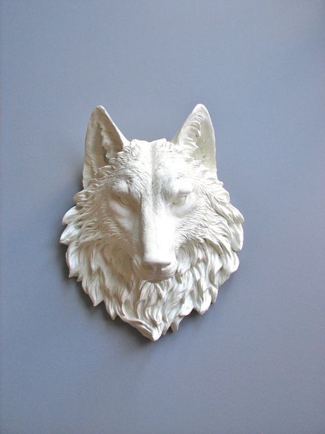 Wolf Room, Giraffe Statue, Large Wolf, Largest Wolf, Head Wall Decor, Diy Fimo, Wood Jewelery, Fairy Garden Crafts, Taxidermy Art