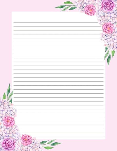 Free Printable Stationery Paper, Spring Stationery, Free Writing Paper, Printable Paper Patterns, Printable Lined Paper, Notes Stationery, Lined Writing Paper, Writing Paper Printable Stationery, Free Printable Stationery