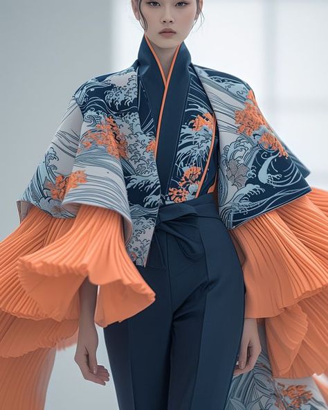 Ukiyo E Design, Fashion Design Outfits, New Wave Fashion, Fashion Design Inspiration, Výtvarné Reference, Mode Chic, Style Mistakes, 여자 패션, Japan Fashion