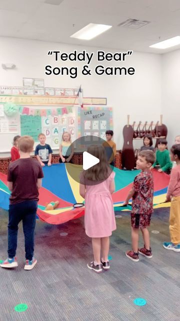 Mrs. Taylor on Instagram: "TEDDY BEAR SONG & GAME 🧸  Need a fun game to practice sol-mi-la? Teddy Bear is the sweetest!! I’ve done this with both Kindergarten and 1st grade, but I find that my 1st graders handle the parachute better than my kinder tinies. Both grades love watching Teddy fly, though and it’s always a hit! Happy singing 🤍   Lyrics: Teddy Bear, Teddy Bear Turn around Teddy Bear, Teddy Bear  Touch the ground  Teddy Bear, Teddy Bear Show your shoe  Teddy Bear, Teddy Bear That will do    #elementarymusic #elementarymusiccurriculum #elementarymusicteacher #elementarymusiceducation #music #musiced #musiceducation #musiceducator #teacher #teachersofinstagram #musicteacher #musicteachers #musicteachersofinstagram #1stgrademusic #kindergartenmusic #singinggames" Teddy Bear Circle Time, Teddy Bear Turn Around Song, Teddy Bear Teddy Bear Turn Around Song, Teddy Bear Week Preschool, Teddy Bear Activities For Kindergarten, Teddy Bear Day Kindergarten, Teddy Bear Tea Party Preschool, Teddy Bear Picnic Games, Bear Gross Motor Activities