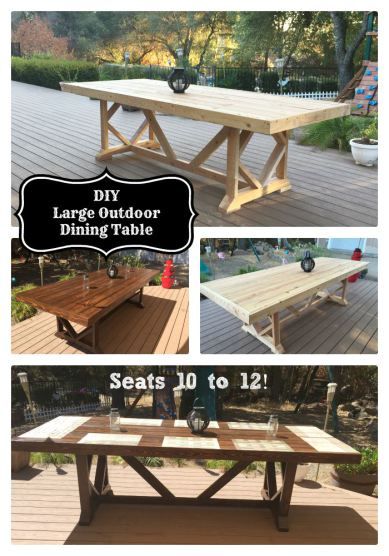 Large Outdoor Dining Table, Dining Table Seats 10, Diy Esstisch, Concrete Patios, Diy Outdoor Table, Woodworking Projects Furniture, Diy Dining Table, Diy Dining, Small Woodworking Projects