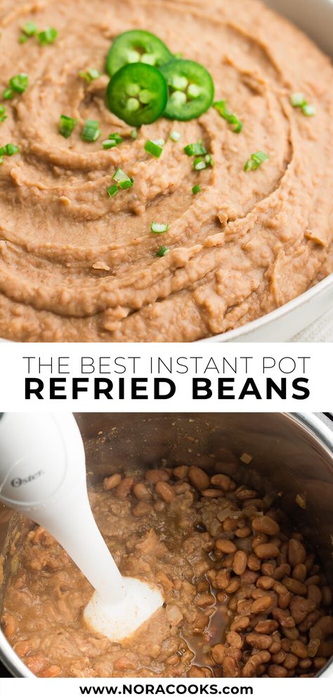 Instant Pot Refried Beans Recipe, Instant Pot Refried Beans, Vegan Refried Beans, Homemade Refried Beans, Refried Beans Recipe, Man Recipes, Vegan Instant Pot Recipes, Frijoles Refritos, Instant Pot Recipes Chicken