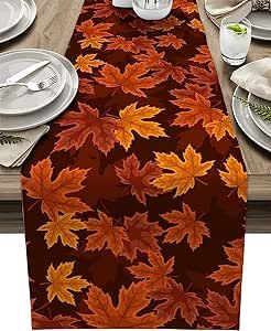 Autumn Theme Table Decorations for Harvest Fall Thanksgiving Dining Table Decor 14x72 inch Thanksgiving Dining Table Decor, Thanksgiving Dining Table, Maple Leaf Table Runner, Table Runner Thanksgiving, Dining Table Runner, Thanksgiving Table Runner, Dining Table Runners, Fall Table Runners, Kitchen Dining Table