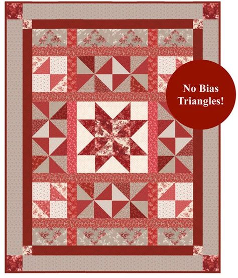 Red Elegance Quilt Pattern in 2 Sizes by Nancy Zieman Productions at KayeWood.com. This lovely “Red Elegance” quilt is a half-square triangle sampler including Godey, Windmills, Flying Geese, simple variation of Bow Ties and  Squares; with sashing, borders and cornerstones. $10.00 https://www.kayewood.com/shop/c/p/Red-Elegance-Quilt-Pattern-in-2-Sizes-by-Nancy-Zieman-Productions-x44321935.htm Yardage Chart, Quilt Pictures, Color Value, Nancy Zieman, Scrappy Quilt Patterns, Picture Quilts, Half Square Triangle, Scrappy Quilt, How To Purl Knit