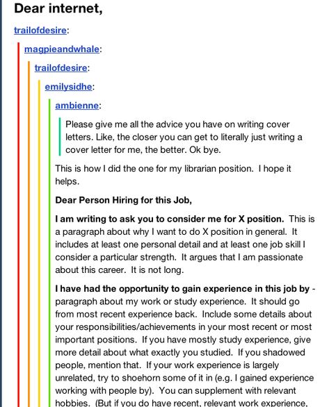 Cover letters according to Tumblr - Imgur Job Interview Advice, College Life Hacks, Interview Advice, Job Advice, Job Help, Writing A Cover Letter, Cover Letters, Job Interview Tips, Life Help