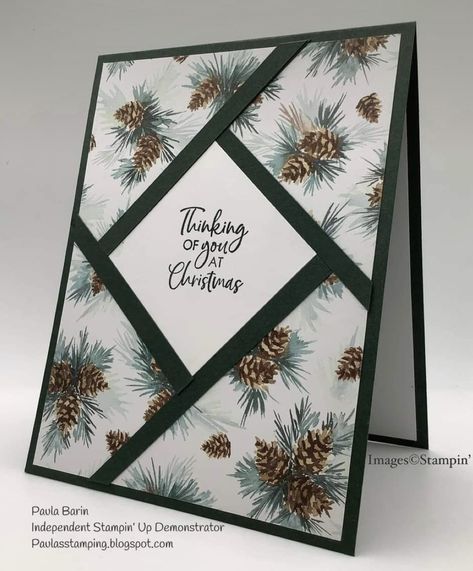 Funny Family Christmas Cards, Shutter Card, Stamped Christmas Cards, Simple Christmas Cards, Beautiful Christmas Cards, Homemade Christmas Cards, Stampin Up Christmas Cards, Christmas Card Crafts, Fold Cards