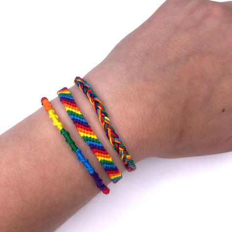 Pride Friendship Bracelet, Lgbtq Accessories, Rainbow Friendship Bracelet, Chinese Staircase, 1 Braid, Lgbt Bracelet, Pride Parade Outfit, Different Flags, Man Jewelry