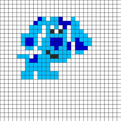 Blues Clues bead pattern Blues Clues Pixel Art, Blue Perler Bead Patterns, Pearl Beads Pattern, Melty Bead Patterns, Fuse Bead Patterns, Perler Bead Templates, Graph Paper Art, Blues Clues, Kandi Patterns