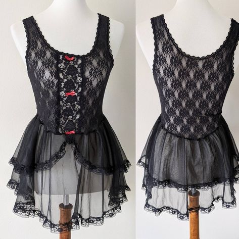 Lingerielook Photoshoot, Bridal Nightwear, Lingerie Vintage, Black Babydoll, Pamper Yourself, Babydoll Lingerie, Sheer Lace, Corset Top, Ribbon Bows