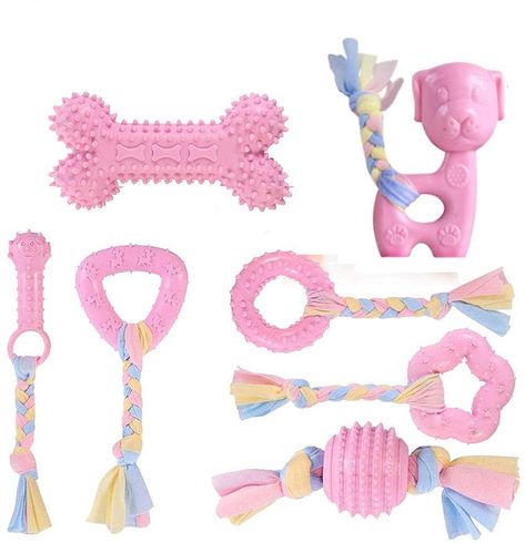 Dog Toys For Boredom, Puppy Room, Puppies Small, Cute Dog Toys, Puppy Teething, Pink Puppy, Best Dog Toys, Dog Stroller, Dog Puppies