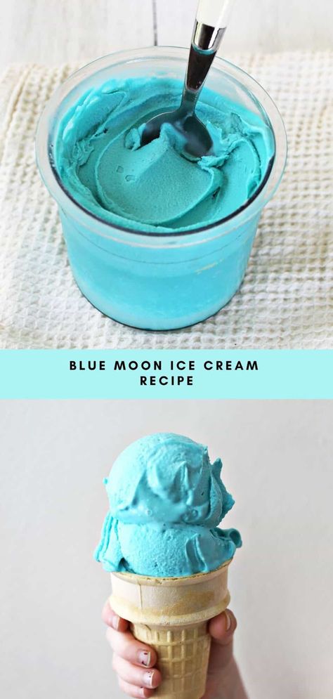 Blue Moon Ice Cream - A Beautiful Mess Blue Moon Ninja Creami, Blue Moon Ice Cream Recipe, Blue Moon Ice Cream, Ninja Creamy, Ninja Ice Cream Recipe, Blue Ice Cream, Creami Recipes, Ice Cream Pops, Recipes Snacks