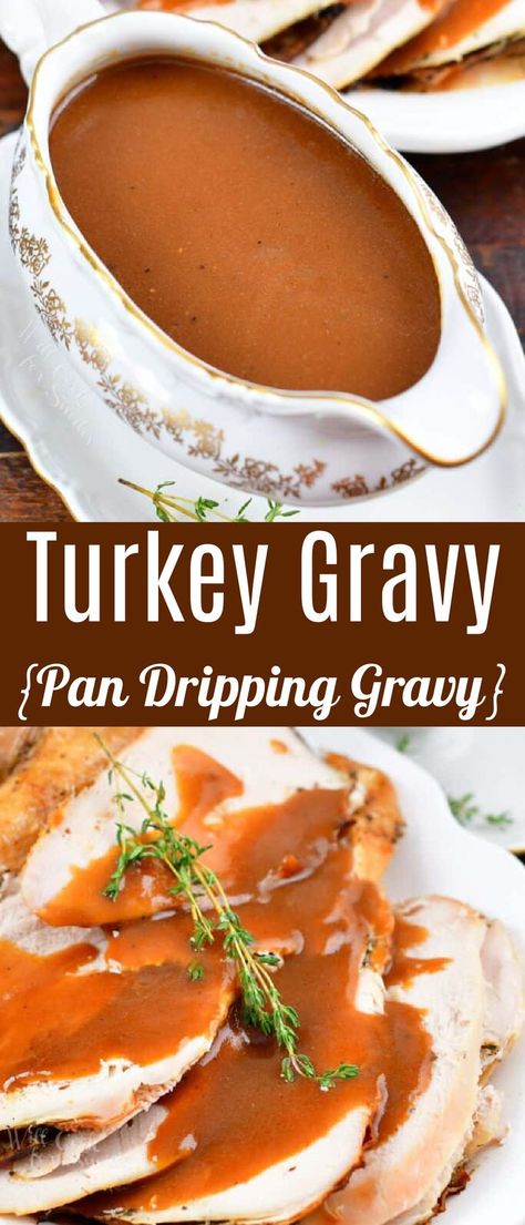 The Best Turkey Gravy is the most flavorful one, and it’s made from the pan drippings after roasting the turkey. There are only four ingredients in this simple gravy recipe, and the pan dripping are by far the most important one! I include a few very important tips to get the best tasting drippings, which will in turn give you the best tasting turkey gravy. Gravy Recipe Easy With Drippings, Turkey Gravy Recipe With Drippings, Simple Gravy Recipe, Dripping Gravy, Quick Gravy Recipe, The Best Turkey Gravy, Thanksgiving Gravy Recipes, Simple Gravy, Best Roast Chicken Recipe