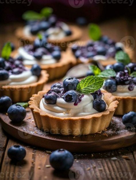 AI Generative Blueberry tart pie tartlet with vanilla custard Blue stone background Blueberry Tarts, Blueberry Pies, Magical Food, Tart Pie, Baking Photography, Blueberry Tart, Stone Background, Strawberry Blueberry, Vanilla Custard