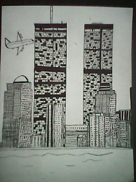 Twin towers Twin Towers Drawing, Twin Towers Falling, Twin Towers, Animal Stories, Book Projects, Art Project, Titanic, Art Works, Art Ideas