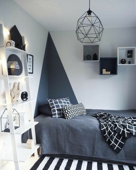 Teenager Bedroom Boy, Teenage Boy Room, Boy Bedroom Design, Teenage Room, Bedroom Wall Paint, Boys Bedroom Decor, Teenage Bedroom, Trendy Bedroom, Boys Bedroom